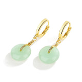Women's Gold Plated Safety Buckle Hetian Jade Earrings – Gifts for Her — 4
