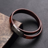 Stainless steel leather bracelet – Jewelry Gift Ideas — 4