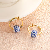 Vintage Hand Painted Blue And White Ceramic Beaded – Stylish Gifts — 17