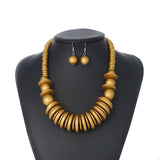 Wood Sequin Geometry Ornament Necklace – Jewelry Gift Ideas — 2