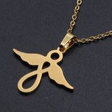 Stainless Steel Hollow Angel Pendant Necklace – Jewelry Gift Ideas — 3