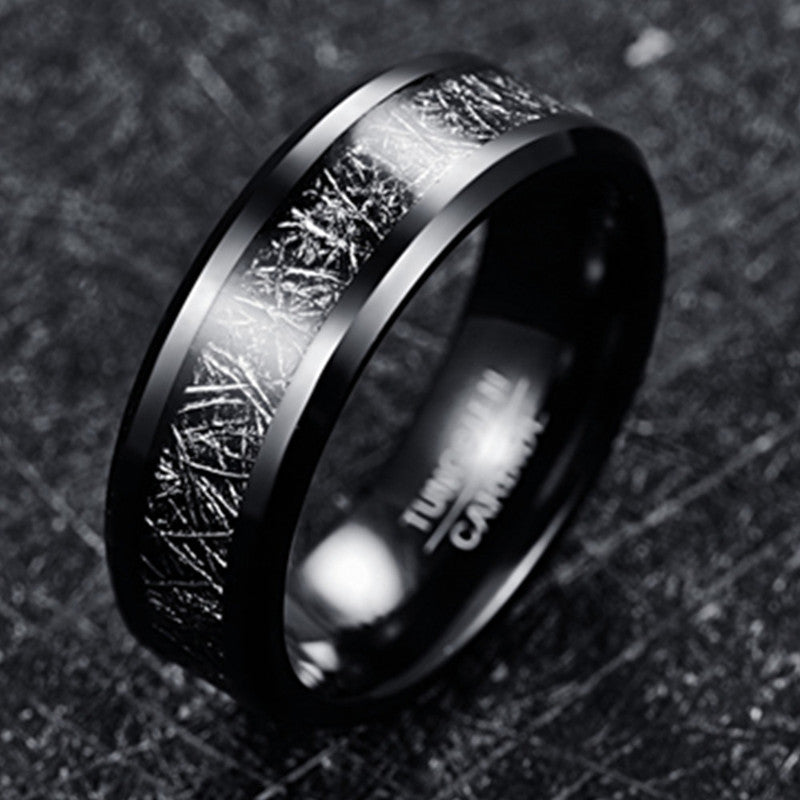 Tungsten Steel Ring Shining Colored Paper Men's Ring – Gifts for Him — 1