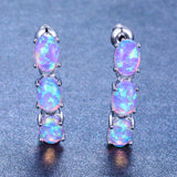 Fashion White Gold Three Color Opal Stud Earrings – Stylish Gifts — 5