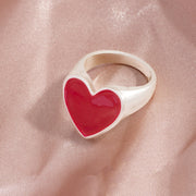 Matte Gold And Matte Silver Nectarine Heart Ring – Gift Ideas — 7