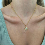 Copper Inlaid Zircon Five Point Star Pendant – Jewelry Gift Ideas — 1