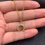Zircon Moon Necklace Copper Plated Real Gold Full – Jewelry Gift Ideas — 12