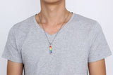 Rainbow rectangular pendant necklace – Jewelry Gift Ideas — 2