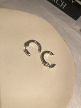Gold-plated brass C-shaped earrings – Stylish Gifts — 8