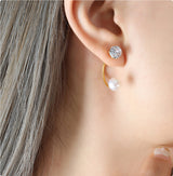 Grandeur Zirconia Pearl Earrings – Gift Ideas — 3