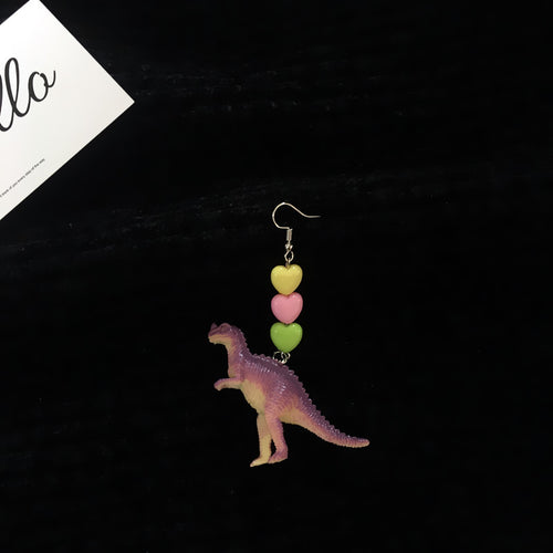 Bungee Beautiful Girl Childlike Dinosaur Earrings – Gifts for Kids — 2
