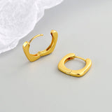 French Retro Geometric Square Metal Earrings Women – Gifts for Her — 5