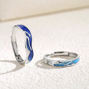 A Pair Of Pure Silver Wave Rings – Stylish Gifts — 3