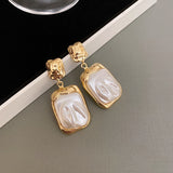 Silver Needle Medieval Pleated Baroque Pearl Earrings – Surprise Gifts — 2