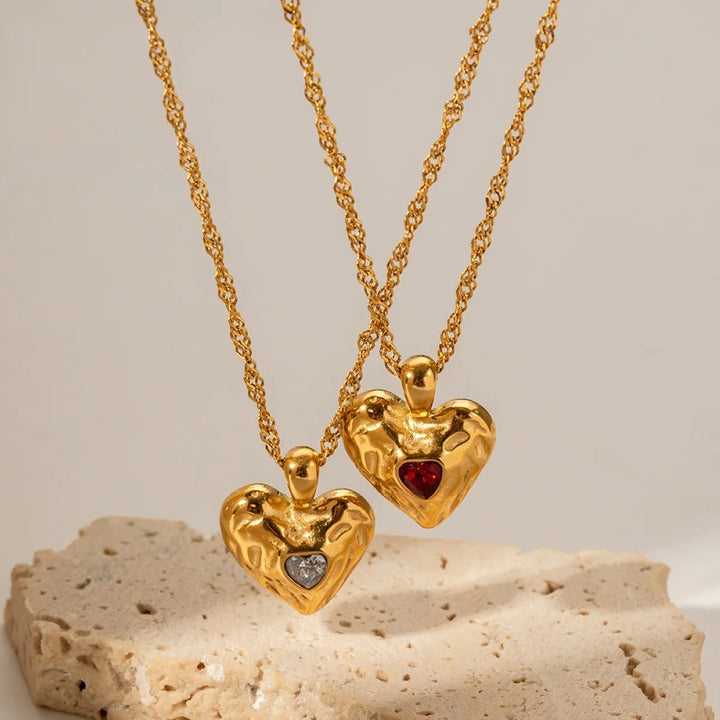 Alloy Heart-shaped Necklace With Diamond Fashion INS – Stylish Gifts — 1