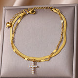 Fashion Double Layer Snake Bone Anklet Elegant Beach – Stylish Gifts — 9