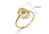 Women's Gold Plated Natural Emerald Gemstone Ring – Gifts for Her — 3