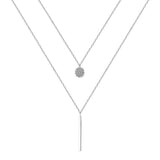 Square Stripe Diamond Round Double Necklace – Jewelry Gift Ideas — 3