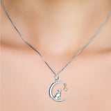 S925 Sterling Silver Jewelry Moon Cat Pendant – Jewelry Gift Ideas — 3