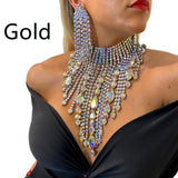 Rhinestone Necklace Set Female Exaggerated Tassel – Jewelry Gift Ideas — 3