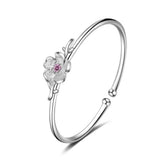 Crstal Flower Leaf Cuff Bracelet – Jewelry Gift Ideas — 7