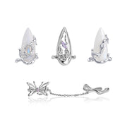 Metal Nail Ring Xianku Natural Moonlight Stone – Beauty Gifts — 7