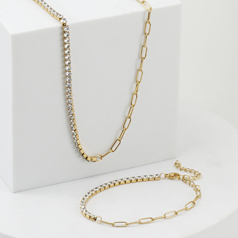 Stainless Steel Diamond-studded Necklace Female – Jewelry Gift Ideas — 1