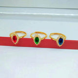 Brass Gold-plated Micro-inlaid Olive-tipped Gemstone – Useful Gifts — 3