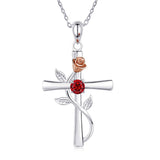 Rose Cross Necklace With Rhinestone Fashion – Jewelry Gift Ideas — 3