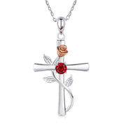 Rose Cross Necklace With Rhinestone Fashion – Jewelry Gift Ideas — 3
