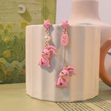 S925 Silver Needle Rabbit Carrot Bow Pearl – Gifts for Pet Lovers — 1