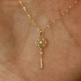 S925 Sterling Silver Gold Plated Key Necklace – Jewelry Gift Ideas — 2