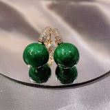 Women's Fashion Temperament Green Large Pearl Earrings – Stylish Gifts — 4