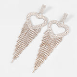 Alloy Diamond-encrusted Love Tassel Earrings Female – Gifts for Her — 5