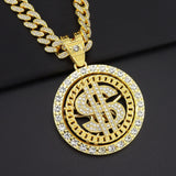 Rotable Dollar Pendant Necklace Hip Hop Fashion – Jewelry Gift Ideas — 2