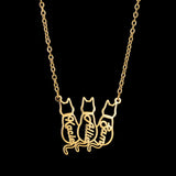 Titanium Cute Kitten Monogrammed Necklace – Jewelry Gift Ideas — 5