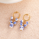 Vintage Hand Painted Blue And White Ceramic Beaded – Stylish Gifts — 4