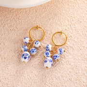 Vintage Hand Painted Blue And White Ceramic Beaded – Stylish Gifts — 4