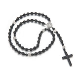 Volcanic Rock Haematite Cross Necklace – Jewelry Gift Ideas — 5