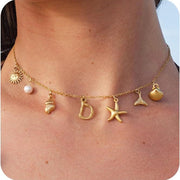 26 Bamboo Letter Necklace Starfish Shell Conch – Jewelry Gift Ideas — 4