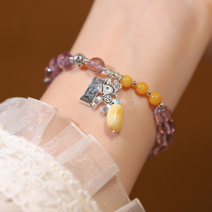 Single-ring Faceted Amethyst String With Money – Jewelry Gift Ideas — 1
