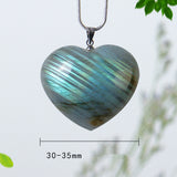 Natural Crystal Stone Silver Chain Heart-shaped – Jewelry Gift Ideas — 4