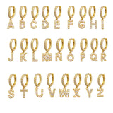 Zircon Inlaid Earrings Simple 26 English Letters Ear – Useful Gifts — 7