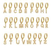 Zircon Inlaid Earrings Simple 26 English Letters Ear – Useful Gifts — 7