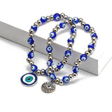 Blue Eye Beads Lucky Hand Of Fatima Bracelet – Jewelry Gift Ideas — 9