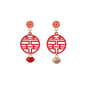 Red New Year Earrings Spring Festival Sterling – Thoughtful Gifts — 8