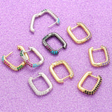 Gold And Silver Small Hoop Crystal Women's Rainbow – Stylish Gifts — 2