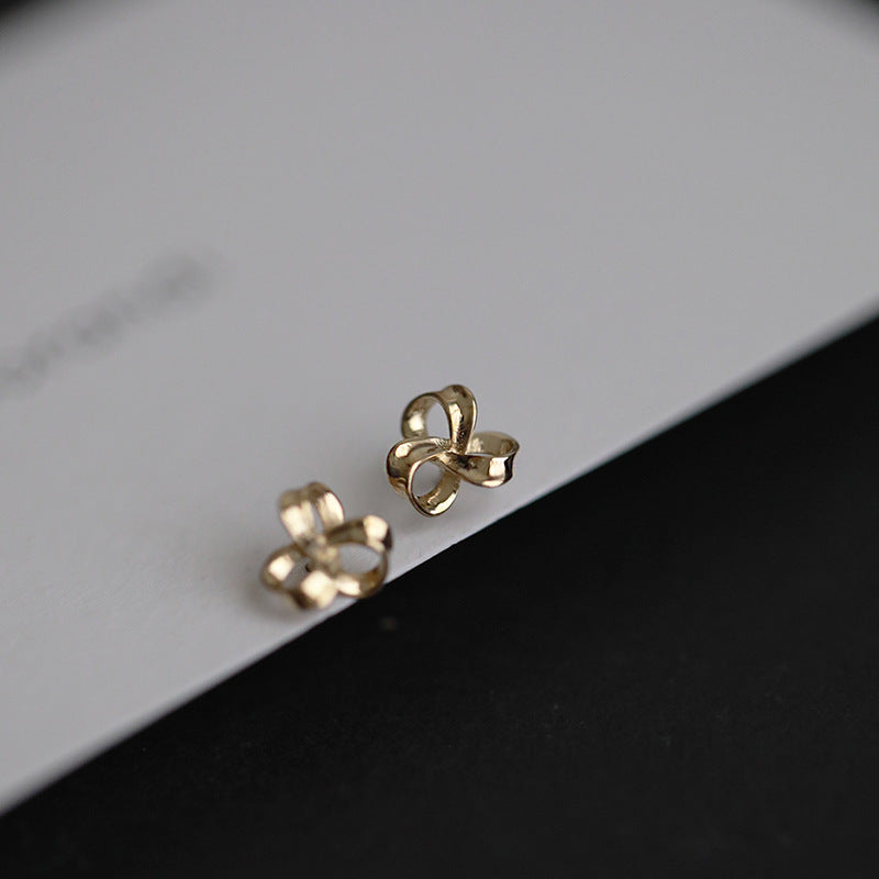 925 Silver Needle Lucky Flower Stud Earrings For Women – Gifts for Her — 1