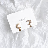 Gentle Wind Star Moon Zircon Earrings Women – Gifts for Her — 5