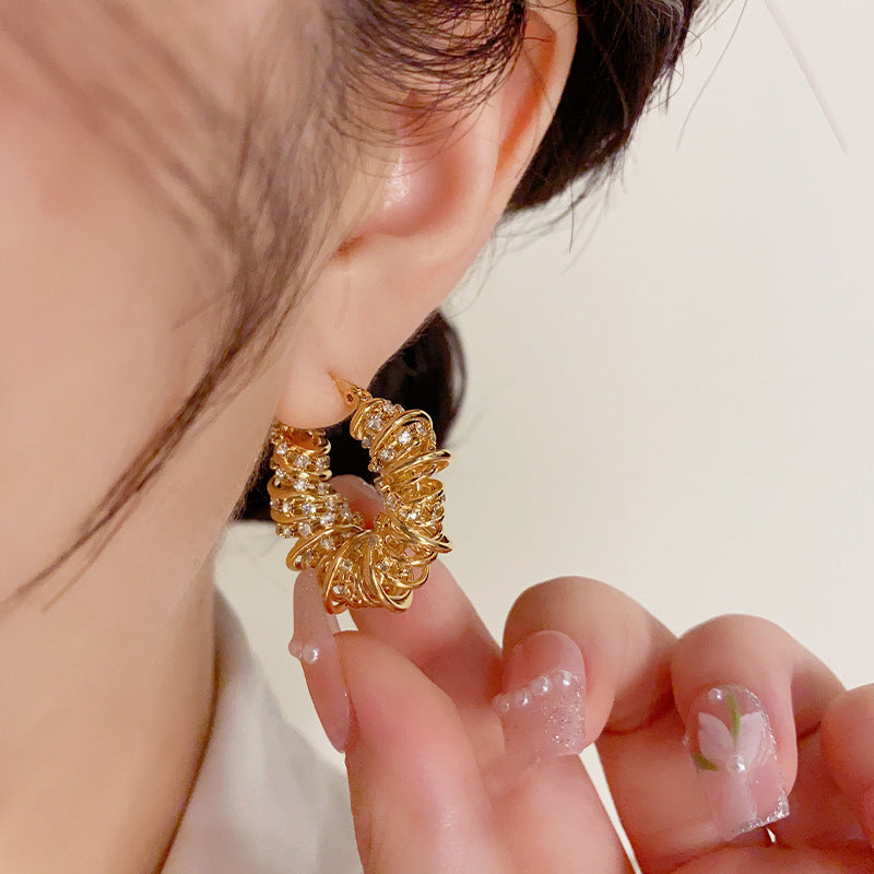 Special-interest Design Spiral Wound Earrings – Practical Gifts — 1