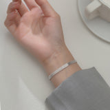 S925 Silver Cold Wind Wide Chain Bracelet Women – Jewelry Gift Ideas — 5